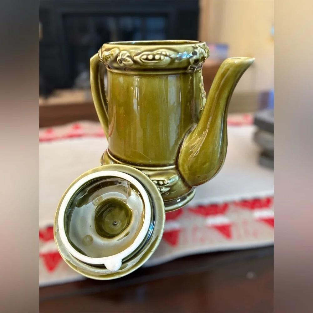 Vintage Green Ceramic Teapot